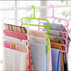 Gantungan Pakaian Jilbab Baju Celana Hanger 5 Susun Bahan Plastik PP