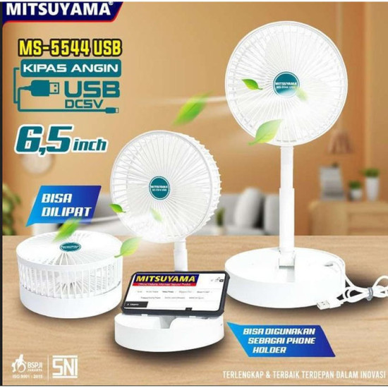 Mitsuyama Kipas Angin Meja Bisa Dilipat 6.5 Inch MS-5544 USB Desk Fan Mitsuyama Kipas Angin Meja Bisa Dilipat 6.5 Inch MS-5544 USB Desk Fan