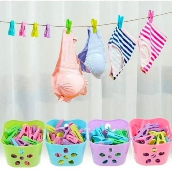 Jepitan Penjepit Jemuran Warna Keranjang 1 Set isi 30 Pcs