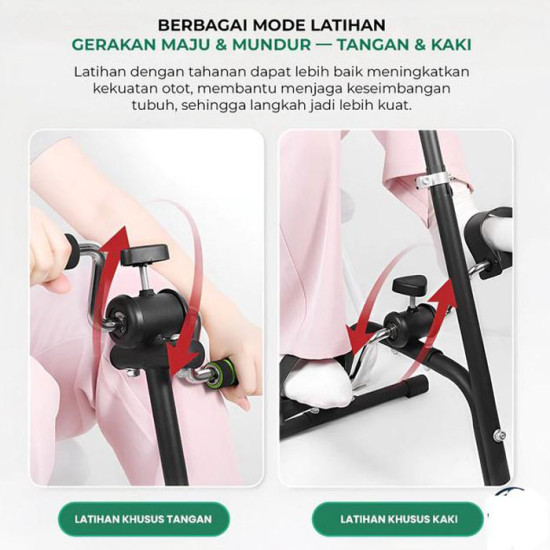 Sepeda Statis Tangan Kaki 2 in 1 Olahraga Fitness Alat Terapi Stroke
