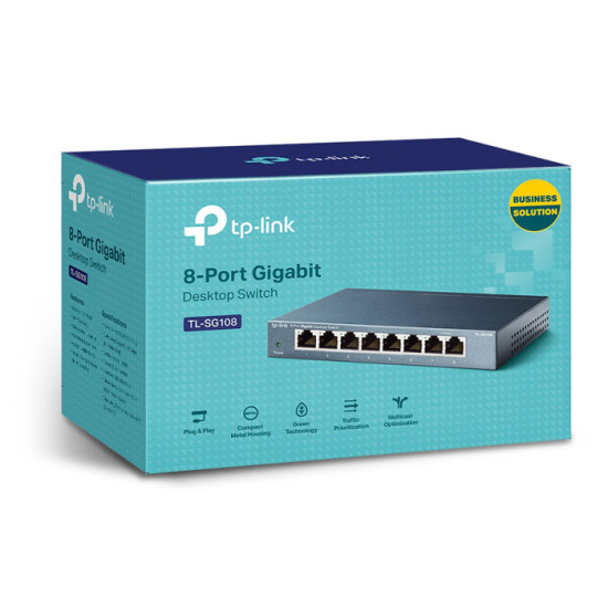 TP-LINK TL-SG108 Desktop Switch 8 Port Gigabit Auto Gigabit MDI MDIX Metal Case