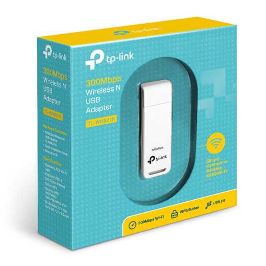 TP-LINK TL-WN821N Wireless N USB Adapter 300 Mbps